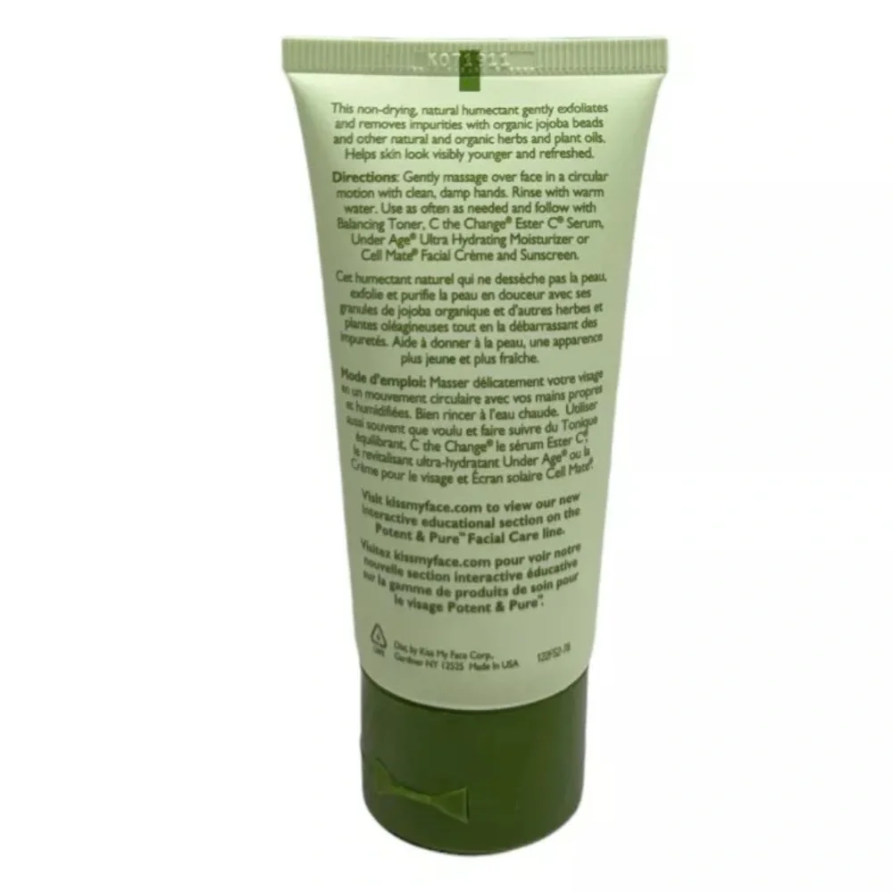 Kiss My Face Potent & Pure So Refined Jojoba & Mint Facial Scrub 2oz NOS